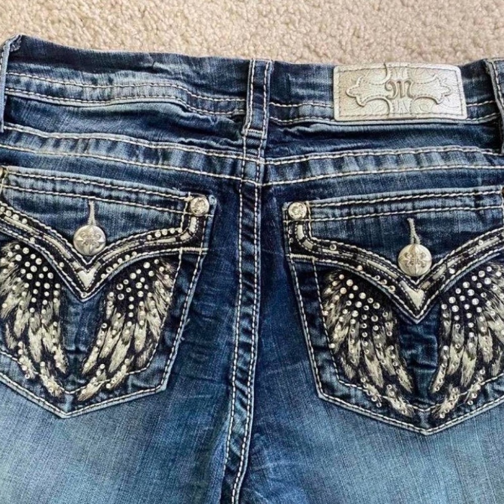 Miss Me Women's Embellished Blue Boot Cut Jeans